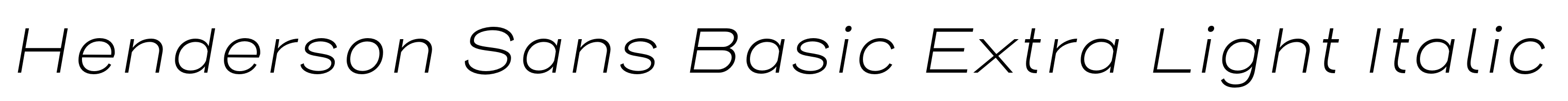 Henderson Sans Basic Extra Light Italic